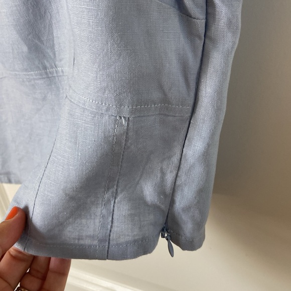 HOUSE OF HARLOW 1960 LINEN BLUE CROP TOP WITH SIDE ZIPPER Size Small - Picture 4 of 6